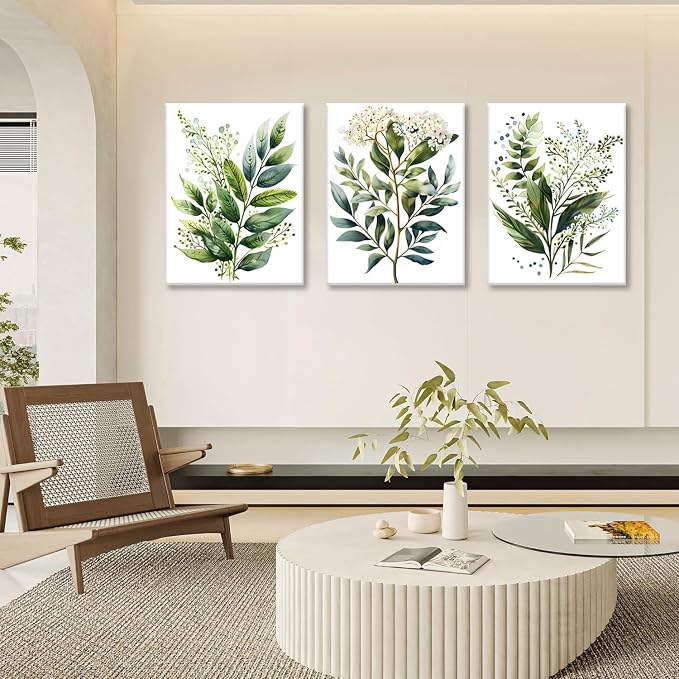 Bwodke Botanical Wall Art Plant Floral Watercolor Poster Canvas Prints Set of 3 - Image 6