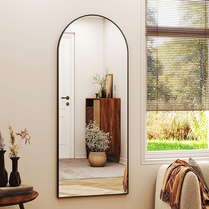 XRAMFY 56"x21" Arched Full Length Mirror Floor Mirrors - Image 3