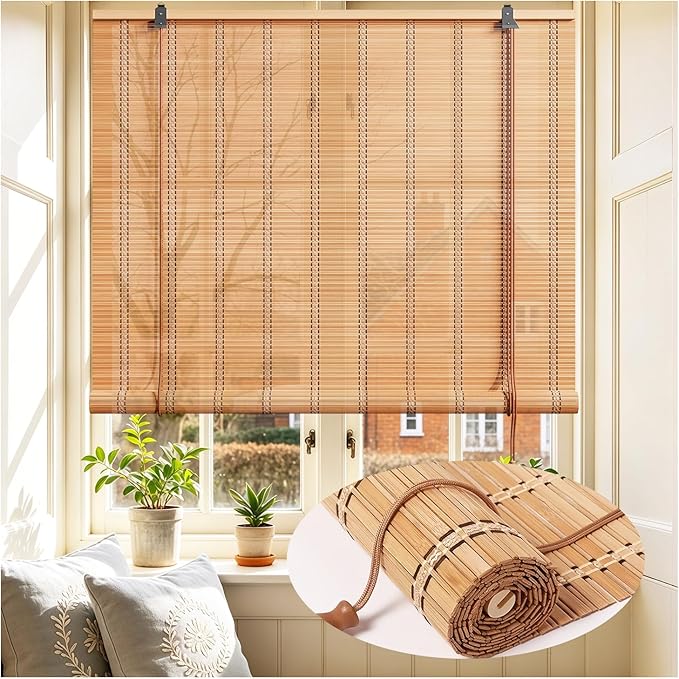 Bamboo Blinds 72x48 inch Bamboo Roman Shades by Unknown