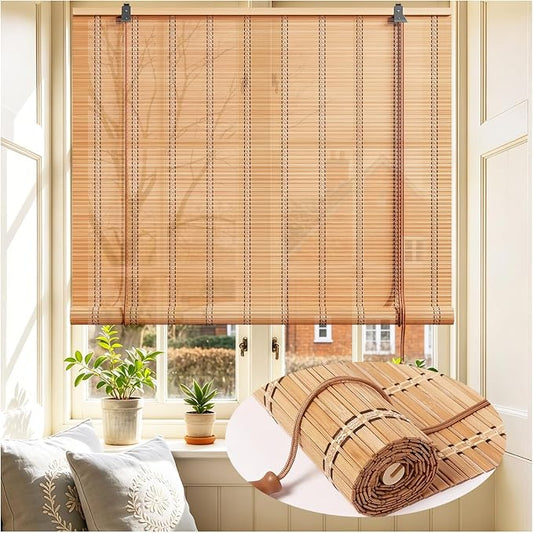 Bamboo Blinds 32x64 inch Bamboo Roman Shades by Unknown