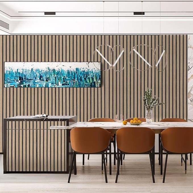 Peel and Stick Wallpaper Textured Brown Wood Slat 35.4x200 Inch Self-Adhesive - Image 4
