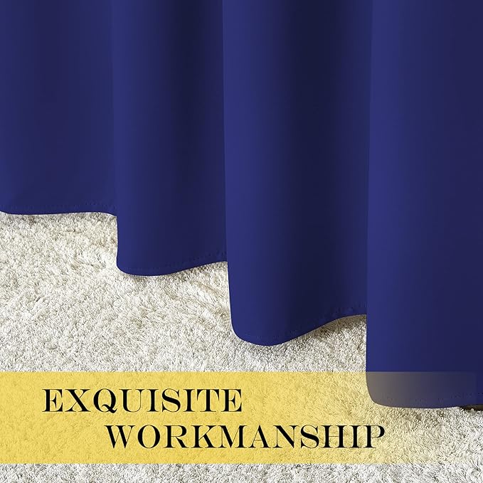 NICETOWN Blackout Curtains for Sliding Glass Door Room Divider Noise Reduce Curtain Panel Portable Window Screen Sliding Partition, W100 x L102 inches, 1 Panel, Navy Blue