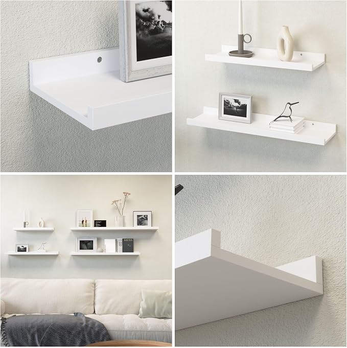 Boswillon 55.1 Inches Long Floating Shelves, 2 Set Rustic Wall Shelf - Image 5