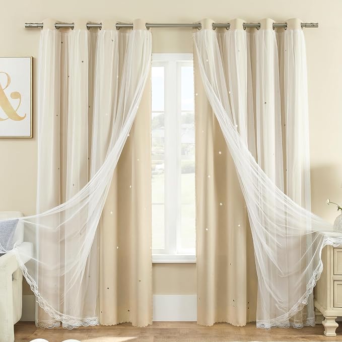 XiDi Curtains for Bedroom Decor Beige52/63/1 - Image 8