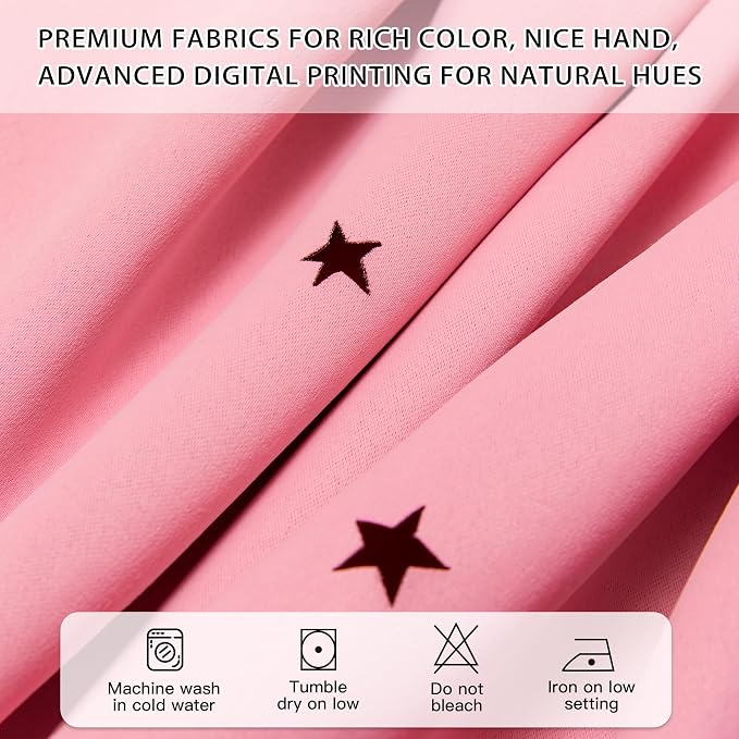 XiDi Pink Curtains for Bedroom, Girls Room Blackout Curtains, Kids Room - Image 5