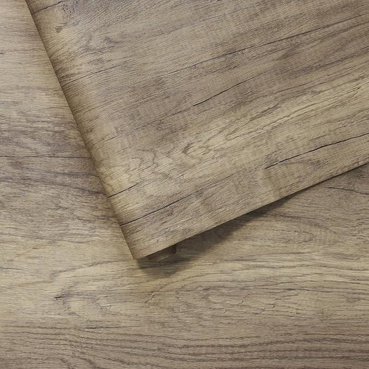 BOMENG 16"x354" Thick Brown Oak Wood Wallpaper Peel and Stick Wood Contact by BOMENG