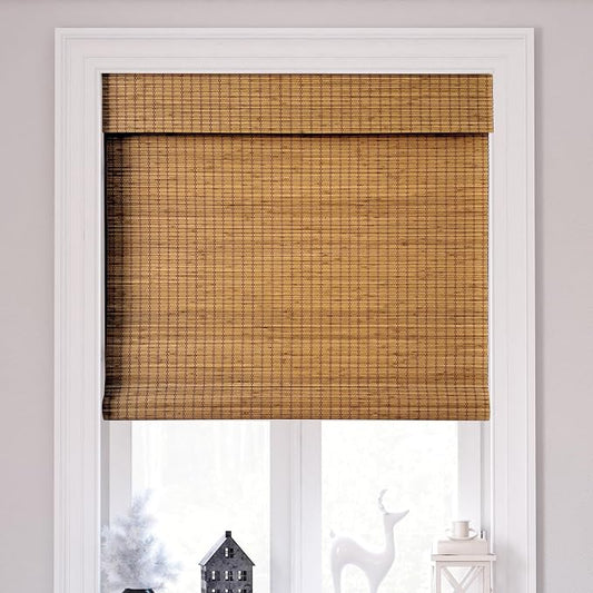 Cordless Bamboo Roman Shades 44x64in, Light Filtering Bamboo Blinds by Unknown