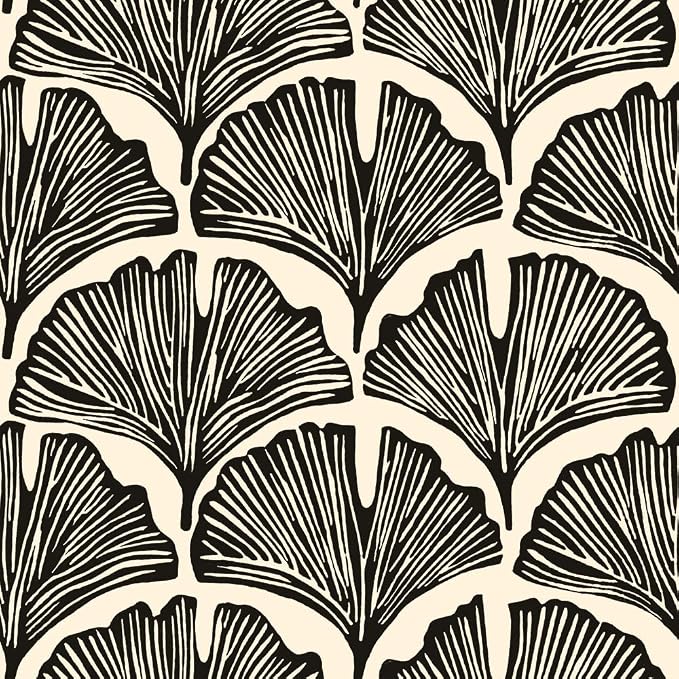 Tempaper x Novogratz Zebra Black Feather Palm Removable Peel and Stick Wallpaper by TempaperCo