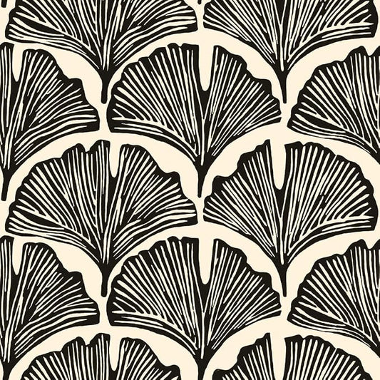 Tempaper x Novogratz Zebra Black Feather Palm Removable Peel and Stick Wallpaper by TempaperCo