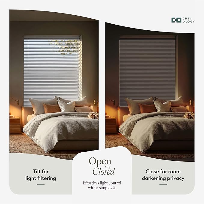 CHICOLOGY Cordless Mini Blinds for Indoor Windows, 69.25" W x 60" H, Light - Image 6