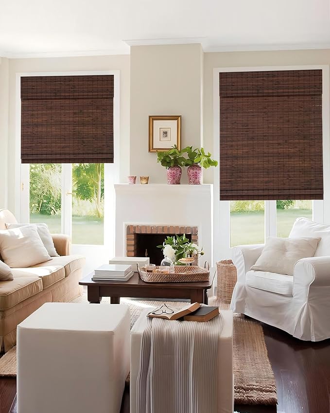 36''W X 72''H Cordless Bamboo Roman Shades - Image 7