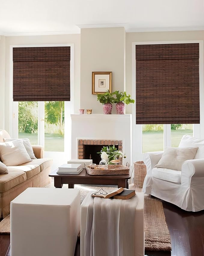 42''W X 72''H Cordless Bamboo Roman Shades - Image 7
