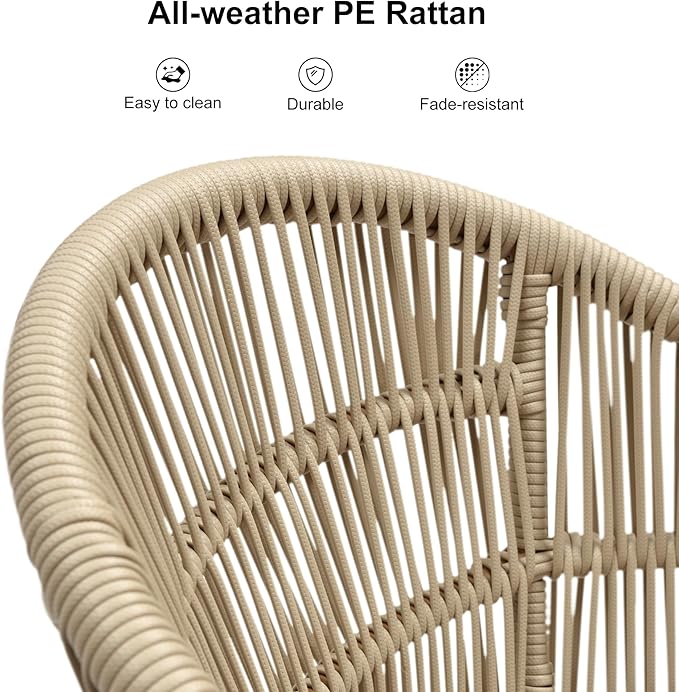 PURPLE LEAF 13 Pieces Oversized Patio Dining Set with Outdoor Aluminium Dining Table and Woven Chairs Modern Metal Furniture Cushions Sets for Garden Yard Indoor Decor Kitchen Champagne