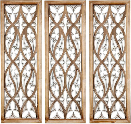 XIAOAIKA Hand Carved Boho Wood Wall Art by XIAOAIKA