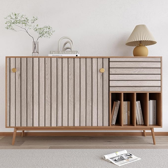 VEELIKE 15.7''x118'' Grey Wood Slats Wallpaper Peel and Stick Removable Wooden - Image 7