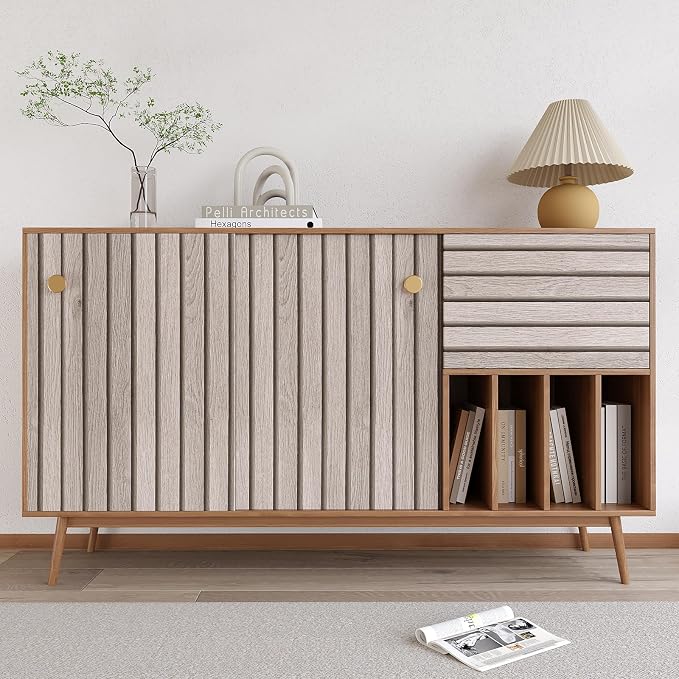 VEELIKE Rustic Grey Oak Wood Slat Peel and Stick Wallpaper 24''x118'' Faux Wood - Image 7