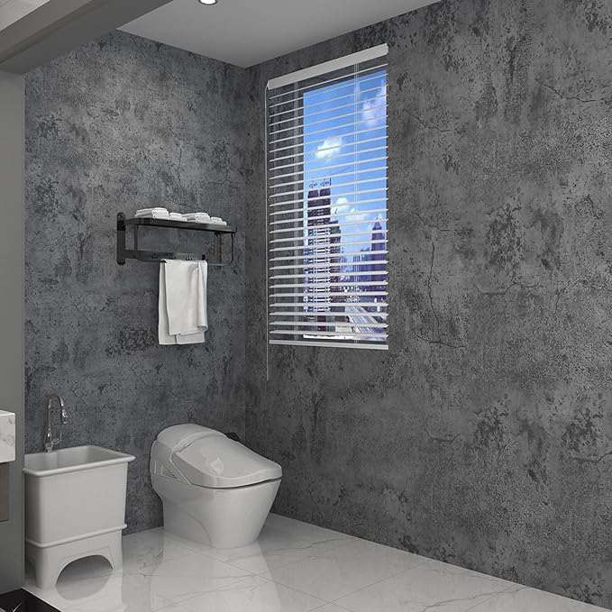 3yecao 16"×1181" Extra Thick Large Size Blue Grey Concrete Wallpaper Peel and - Image 3