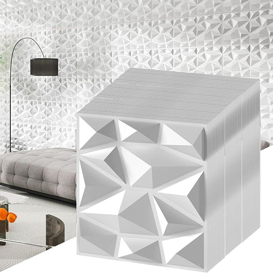 Giantex 100 Pack 3D Wall Panels, Lightweight Waterproof, DIY Cut & Paint by Giantex