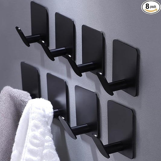 DELITON 8 Pack Adhesive Towel Hooks by DELITON
