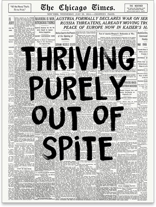 noxozoqm Black And White Newspaper Poster Fashion Fun Motivational Quote Wall by Unknown