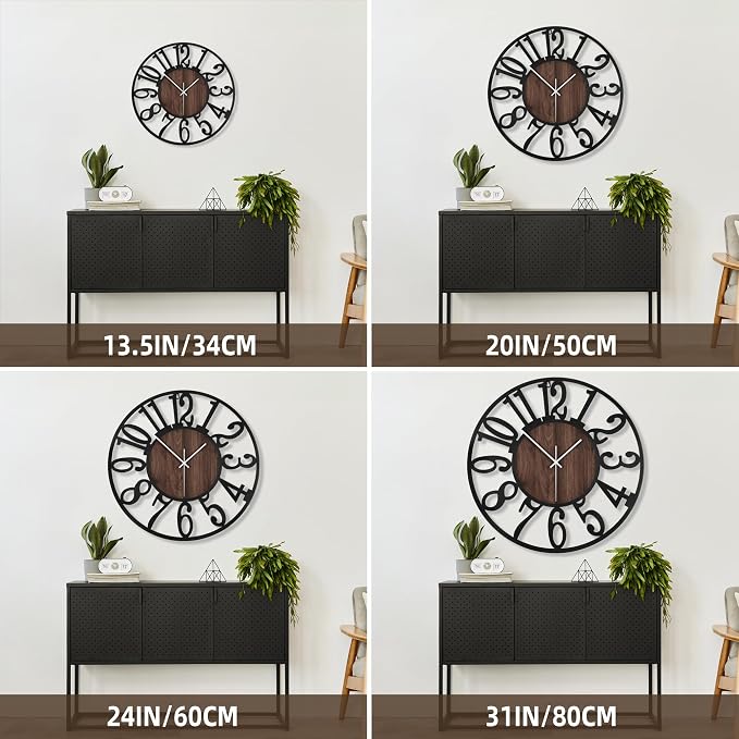 Large Wall Clock for Living Room Decor, 14 Inch Non Ticking Silent, Battery - Image 2