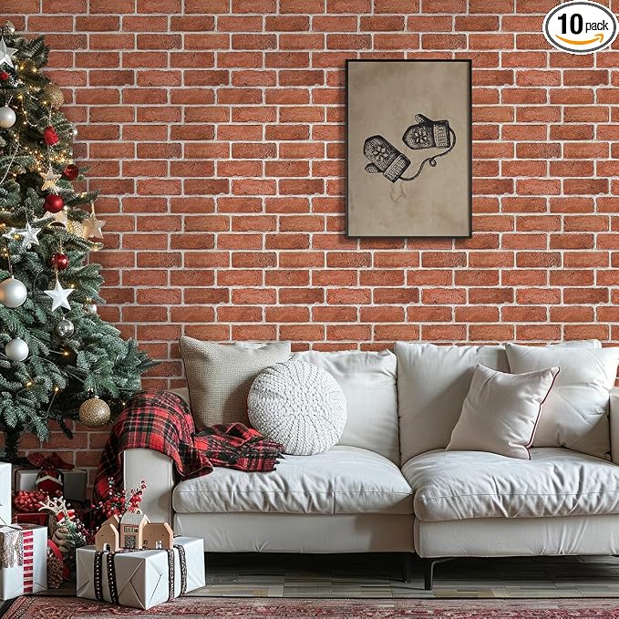 COMSTICKC 3D Faux Brick Wall Panel Peel and Stick, Not Real Brick, Ultra-Light by COMSTICKCDECOR
