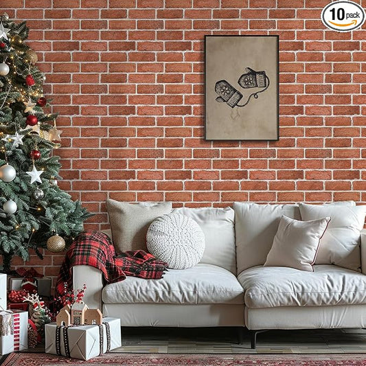COMSTICKC 3D Faux Brick Wall Panel Peel and Stick, Not Real Brick, Ultra-Light by COMSTICKCDECOR