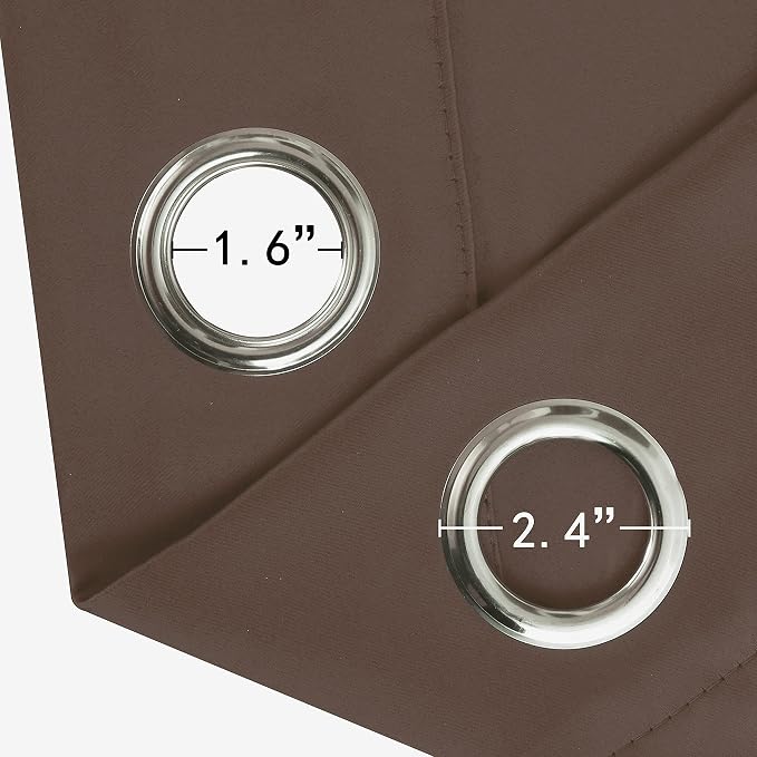 LEMOMO Chocolate Brown Blackout Curtains 38 x 54 Inch Length/Set of 2 Curtain - Image 6