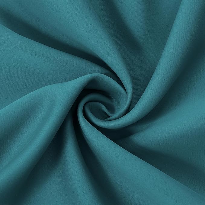 LEMOMO Blackout Curtains 52 x 45 inch/Sea Teal Curtains Set of 2 Panels/Thermal - Image 5
