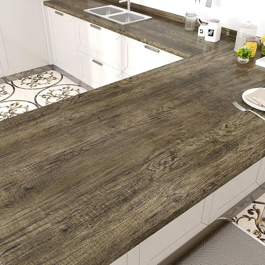 WESTICK 24"x394" Large Wood Contact Paper Peel and Stick Countertops Brown Wood by WESTICK