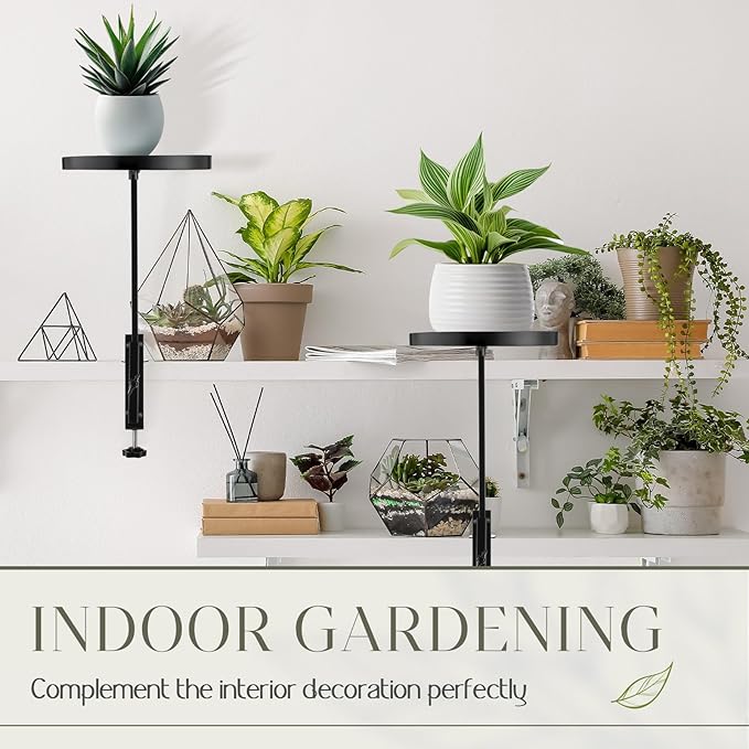 1 Pcs Window Sill Plant Shelf 7.9''D x 14.2''H Adjustable Window Shelf Windowsill Clamp Tray for Indoor Plants Metal Windowsill Extension Tray Planter Floating Shelves for Indoor Outdoor