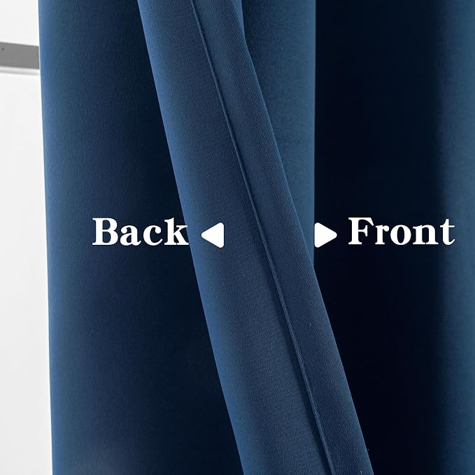 IGEMAEVE Blackout Curtains 90 Inch Length 2 Panels Set, Grommet Energy Saving - Image 3