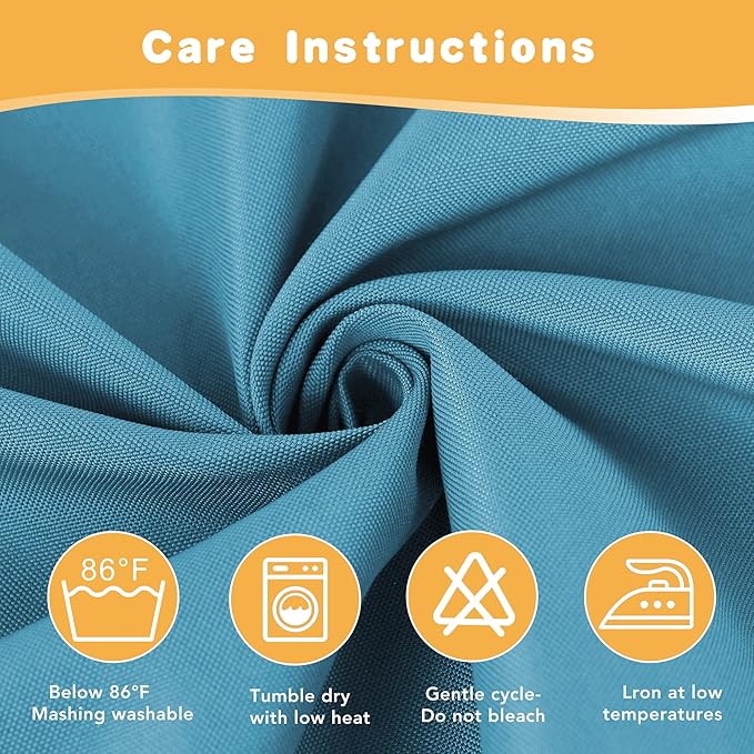 HolidayIdeas Outdoor Curtains for Patio Waterproof, 4 Panels - 54 x 95 Inch - Privacy Protection & Light Filtering Curtains Teal Grommet Outside Curtains for Porch, Gazebo, Pergola, Backyard