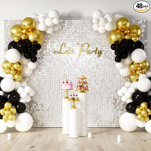 COKAOBE Mirror White Shimmer Wall Backdrop, Photo Backdrops by COKAOBE