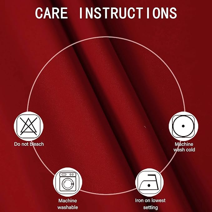 LEMOMO Red Blackout Curtains 34 x 54 Inch Length/Set of 2 Curtain - Image 4