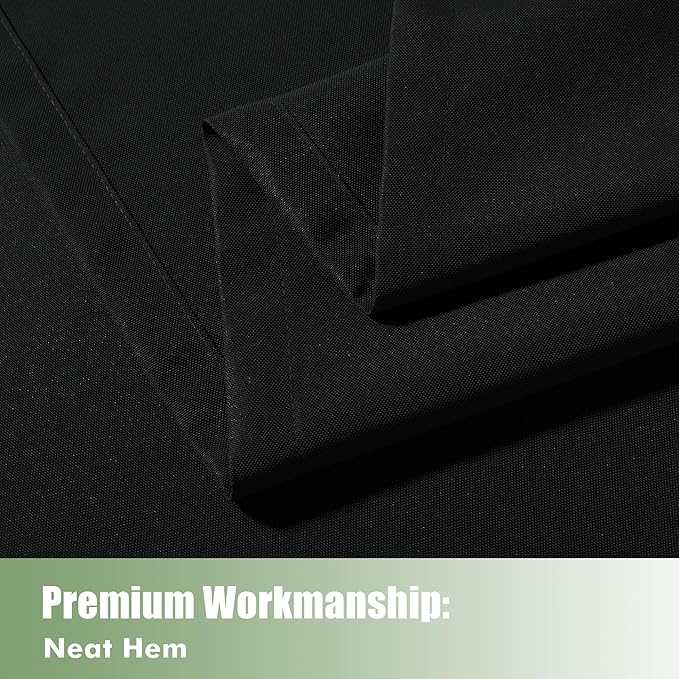HolidayIdeas Waterproof Outdoor Curtains for Patio, 6 Panels - 54x108 Inches - Weatherproof Privacy Outsides Curtains for Backyard Porch Gazebo, Sunlight & UV Blocking (Black, Grommet Top)