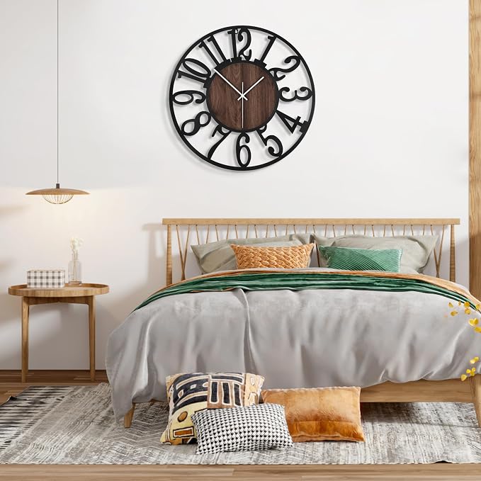 Large Wall Clock for Living Room Decor, 24 Inch Non Ticking Silent, Battery - Image 8