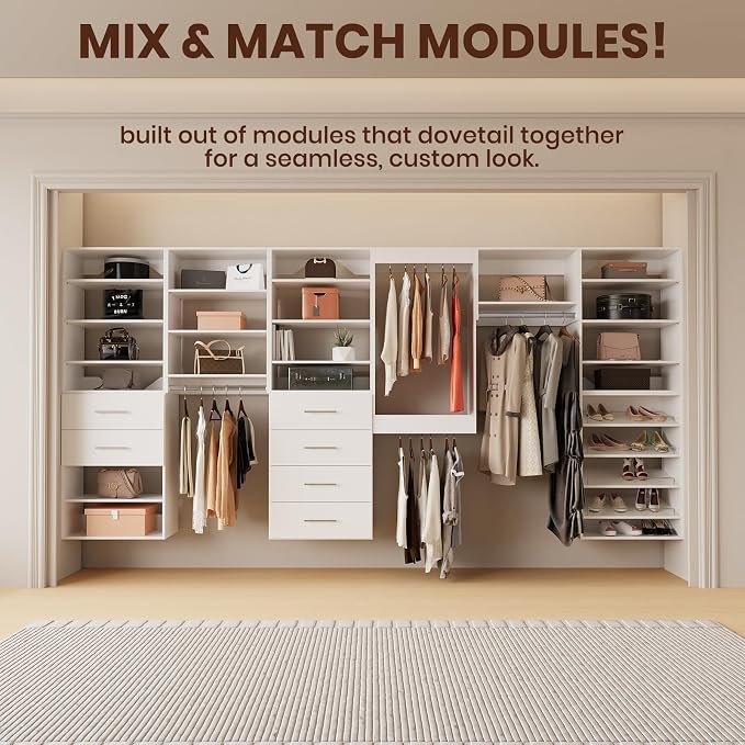 ROOMTEC Modular Closet System, 19.5" Shelf Closet Tower Wall-Mounted Closet - Image 2