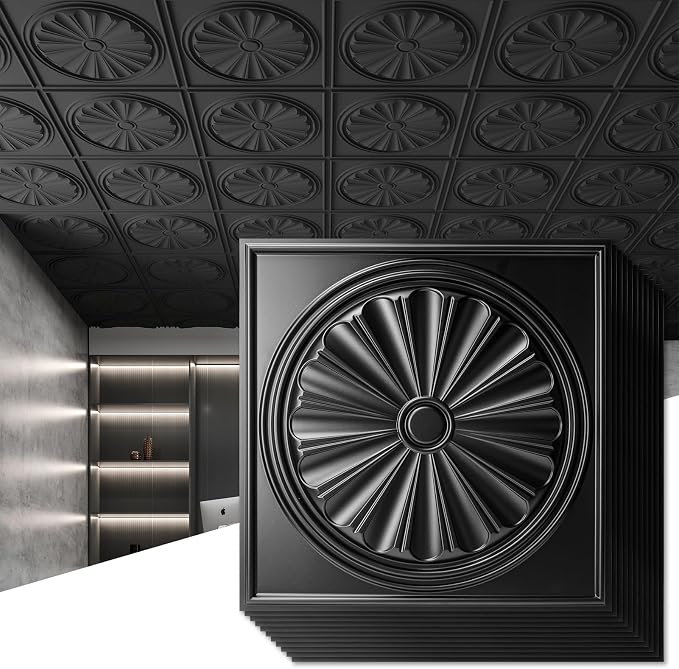 Art3dwallpanels Ceiling Tiles 12 Pack Drop Ceiling Tiles, 24 x 24 Inch High by Art3dwallpanels