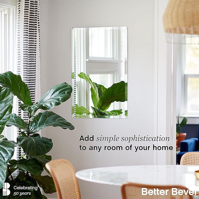 Better Bevel Frameless Rectangle Mirror | 24" x 30" Bathroom Wall Mirror - Image 2