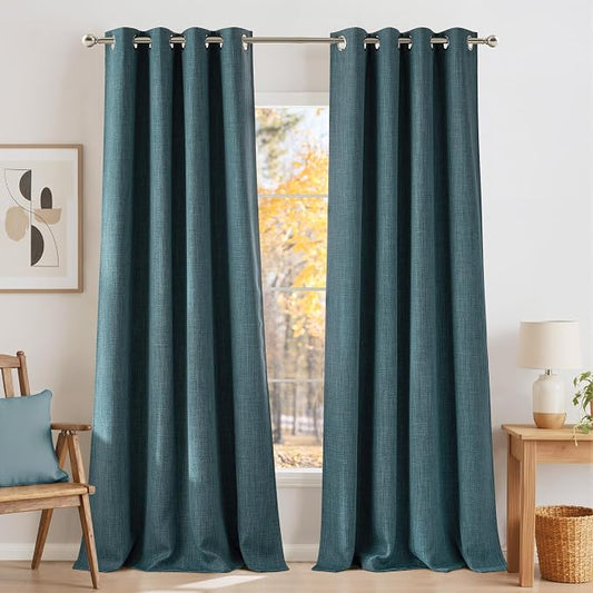 NICETOWN Greyish Blue Room Darkening Curtains 84 inches Long by NICETOWN