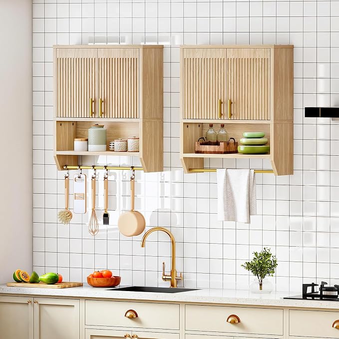 HOOBRO Fluted Medicine Cabinet, Farmhouse Bathroom Wall Cabinet - Image 5