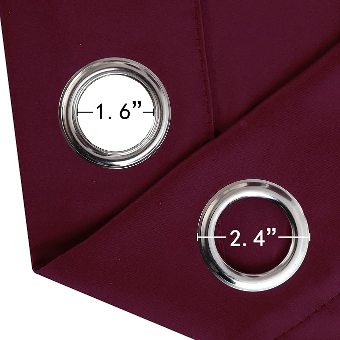 LEMOMO Burgundy Red Thermal Blackout Curtains/52 x 72 Inch/Set of 2 Panels Room - Image 6