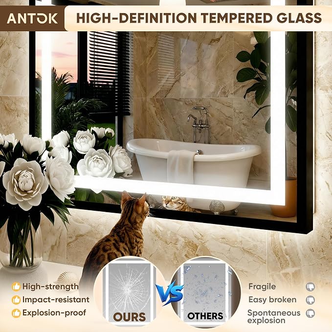 Antok 55X40 LED Bathroom Mirror - Image 4