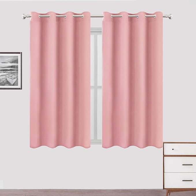LEMOMO Pink Thermal Blackout Curtains/52 x 54 Inch/Set of 2 Panels Room - Image 2