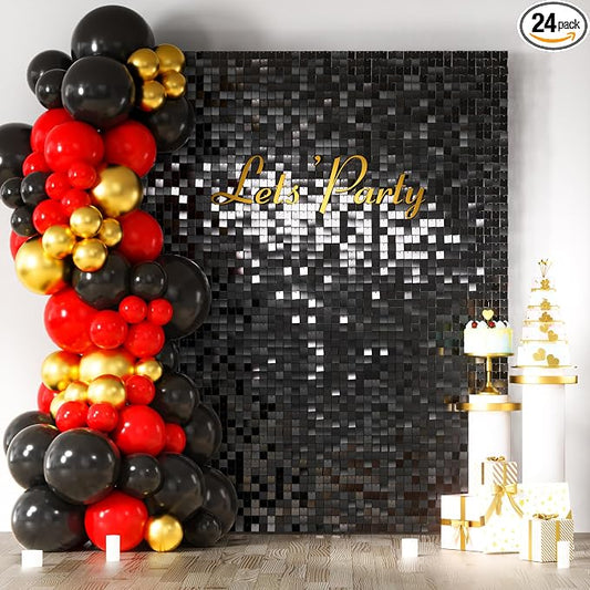COKAOBE Black Shimmer Wall Backdrop, Photo Backdrops by COKAOBE