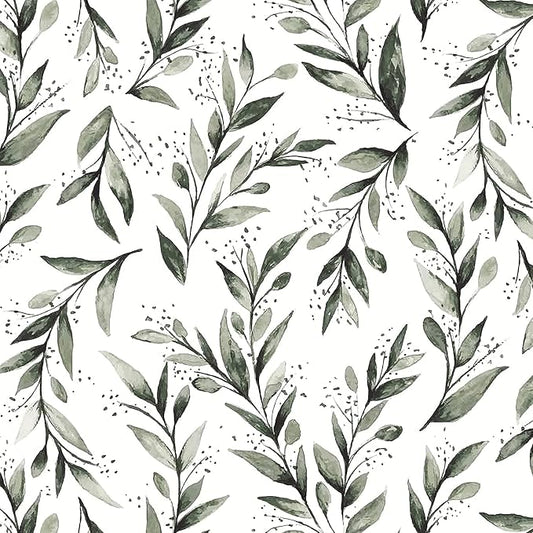 Livebor Green Leaf Peel and Stick Wallpaper Olive Leaf Contact Paper 17.7inch x by LiveborDirectWallpaper
