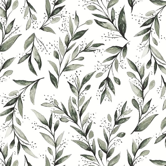 Livebor Green Leaf Peel and Stick Wallpaper Olive Leaf Contact Paper 17.7inch x by LiveborDirectWallpaper