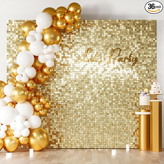 COKAOBE Light Gold Shimmer Wall Backdrop, Photo Backdrops by COKAOBE