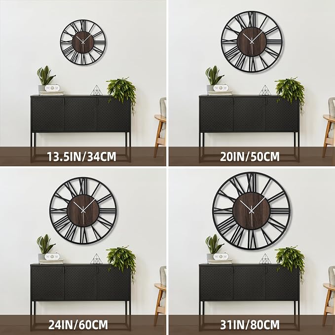 Large Wall Clock for Living Room Decor, 16 Inch Non Ticking Silent, Battery - Image 2